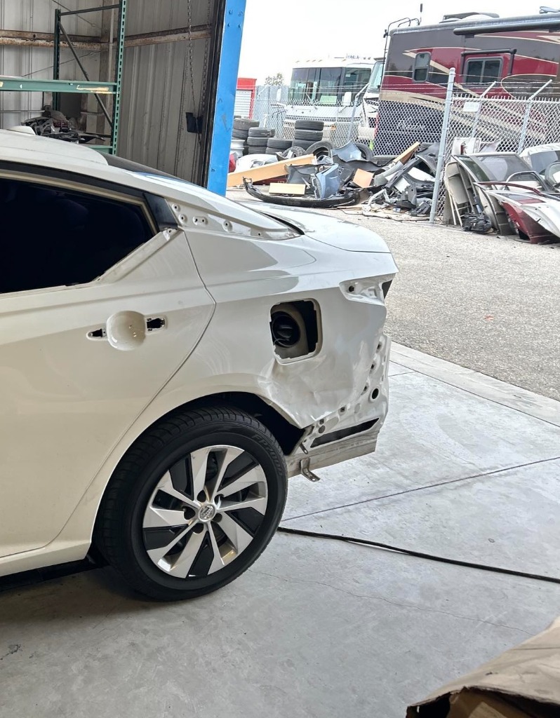 Damaged car before collision repair